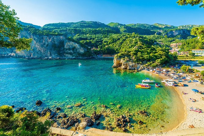 Best Corfu Beach Tour for Cruise Guests: Paleokastritsa & Glyfada - Stop 1: Paleokastritsa Beach, monastery views, and cliff-and-cave scenery