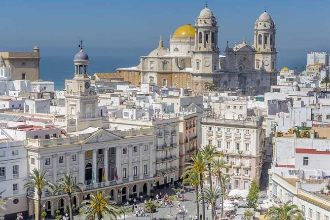 Cadiz Shore Excursion: Scenic & walking tour with cheese and sherry tasting - Teatro Romano and the cathedral area: big monuments in short windows