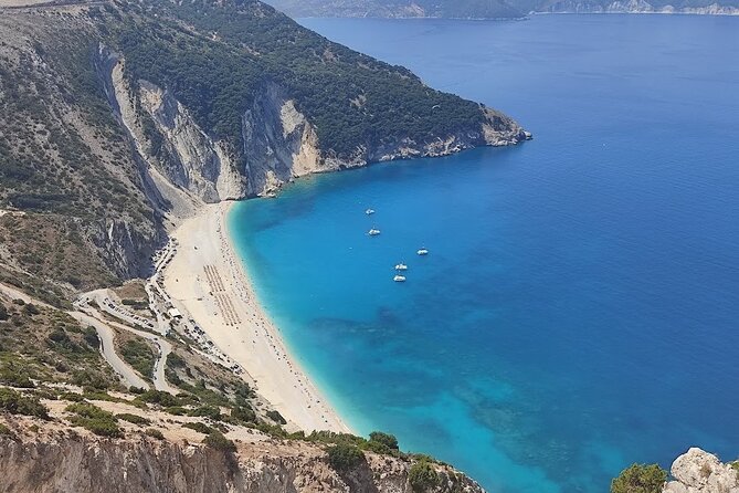 Kefalonia Half Day Private Tour & Shore Excursion - Myrtos Beach from the high viewpoint: the Kefalonia postcard angle