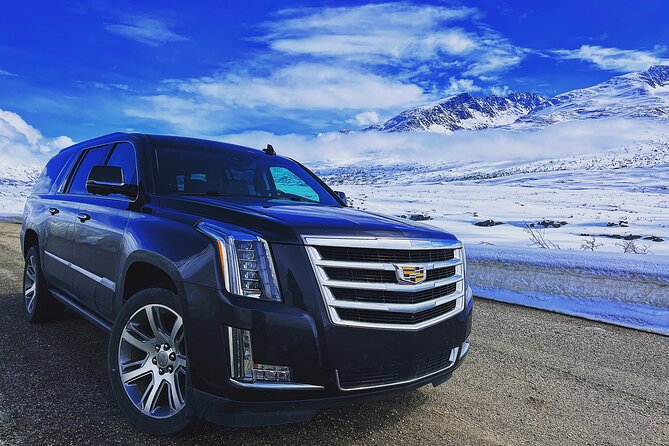 Private luxury shore excursion Skagway, AK to Emerald Lake, Yukon. - The luxury part: your Escalade-style ride plus real comfort