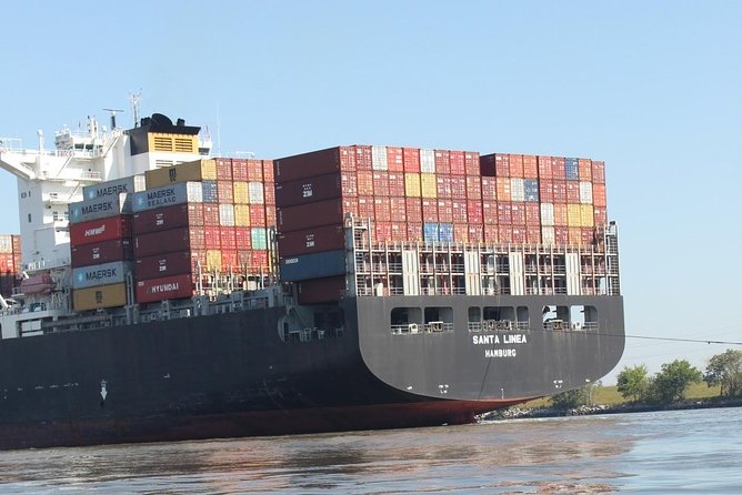 Savannah Georgia Port Tour - What you’ll see: cranes, container loading, and working barges