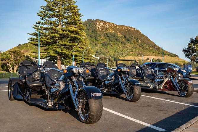 TAURANGA SHORE EXCURSION: Epic 25 min V8 Trike tour of Mt Maunganui & Tauranga - The open-air V8 ride feel: comfort, seatbelts, and accessibility