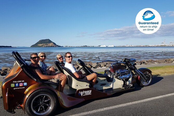 TAURANGA SHORE EXCURSION: V8 TRIKE - 1.5 hour City Sites - Quick Takeaways